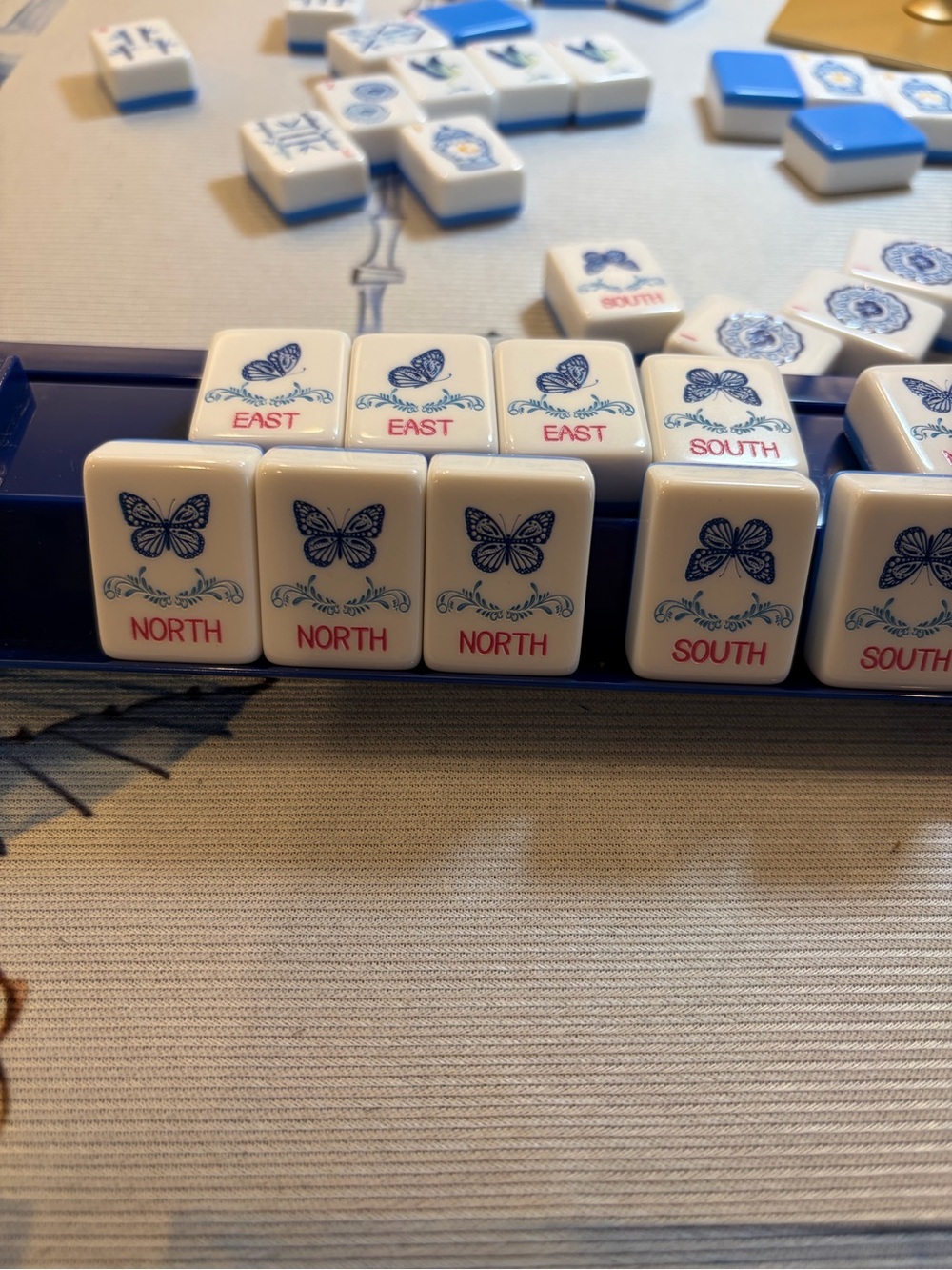 Mahjong set 160 tiles  Comes with blanks. Lovely Blue and white Chinoiserie - Picture 3 of 12